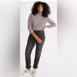 Madewell Women's High Rise Slim Boy Charcoal Jeans